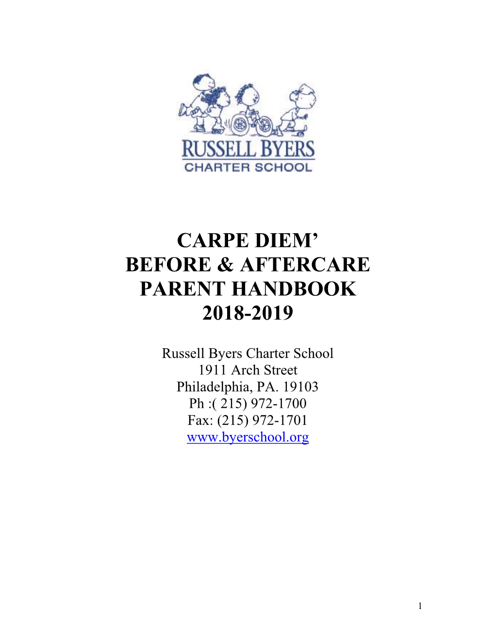 Carpe Diem’ Before & Aftercare Parent Handbook 2018-2019