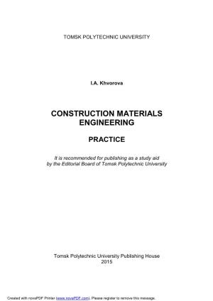 Construction Materials Engineering