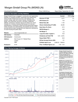 Morgan Sindall Group Plc (MGNS:LN)