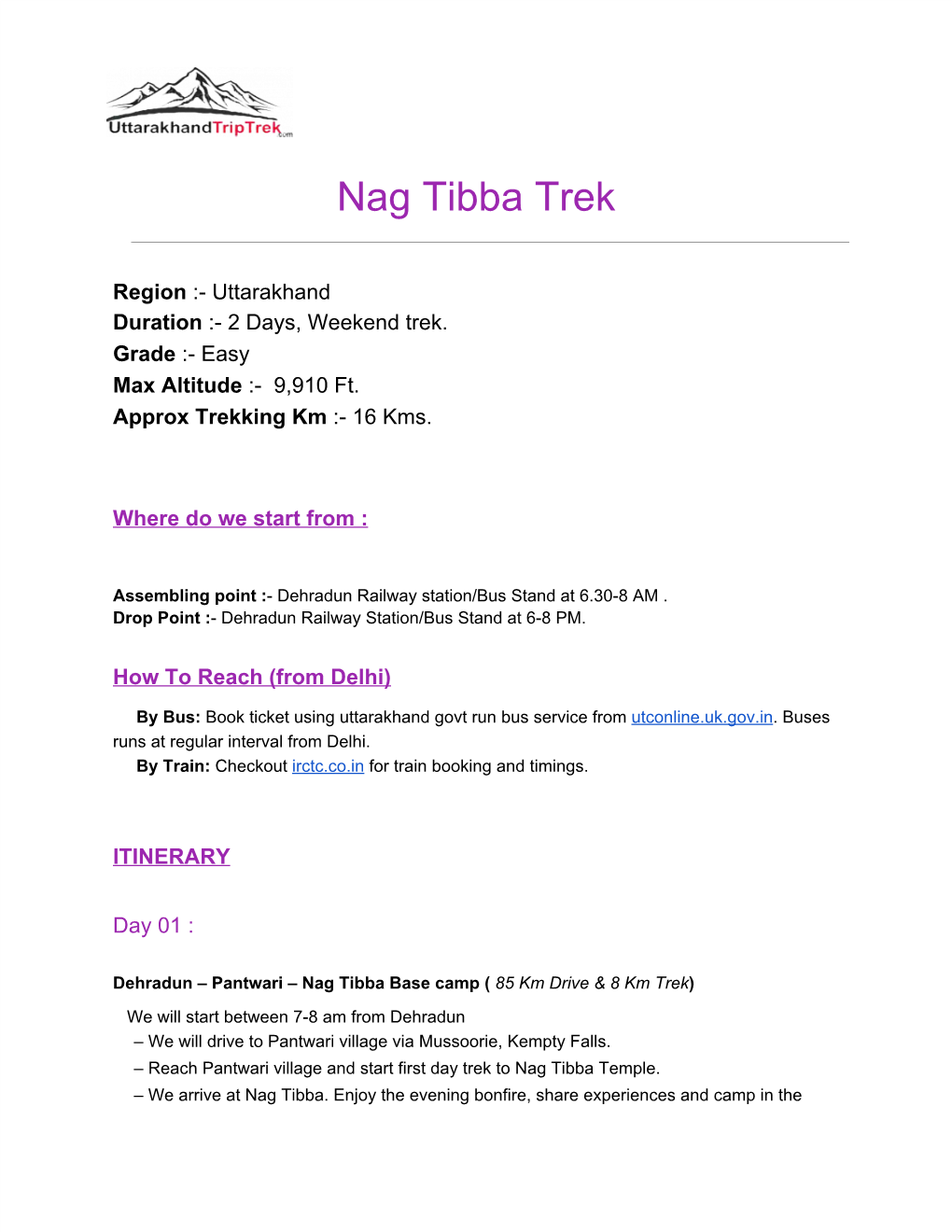 Nag Tibba Trek