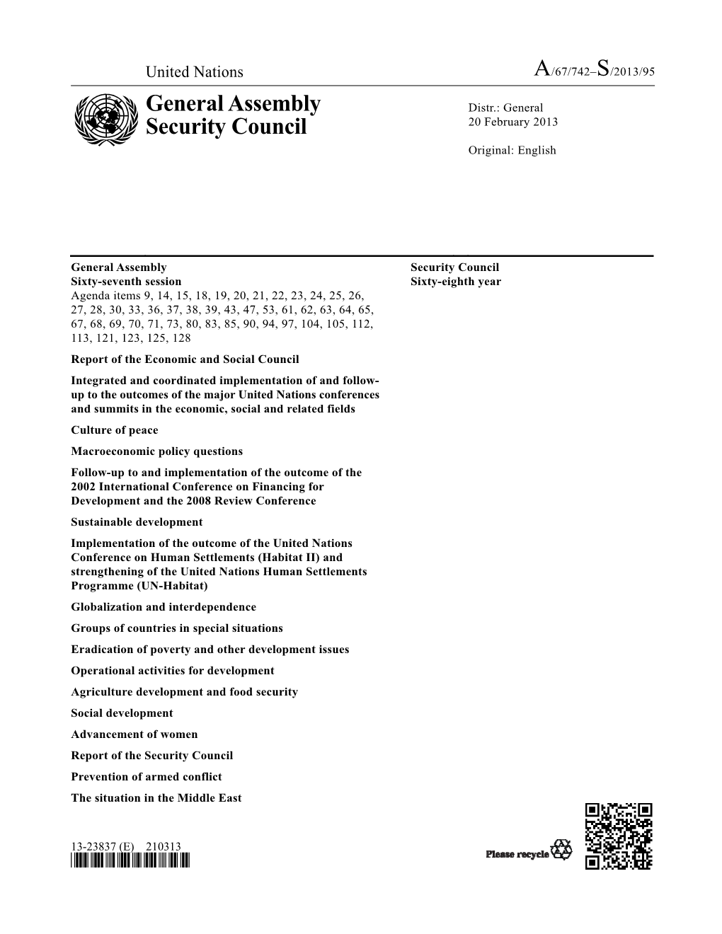 General Assembly Security Council