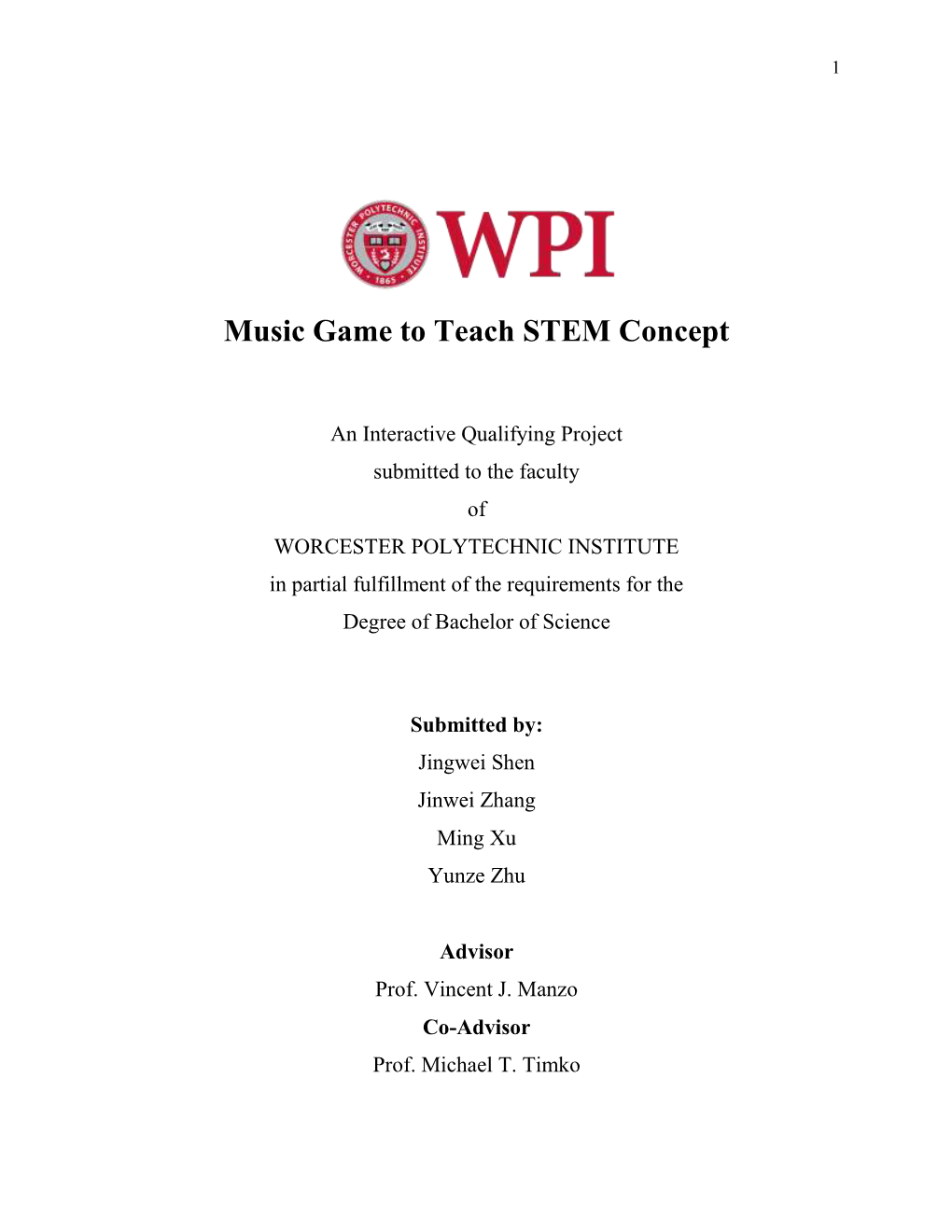 Music Game to Teach STEM Concept