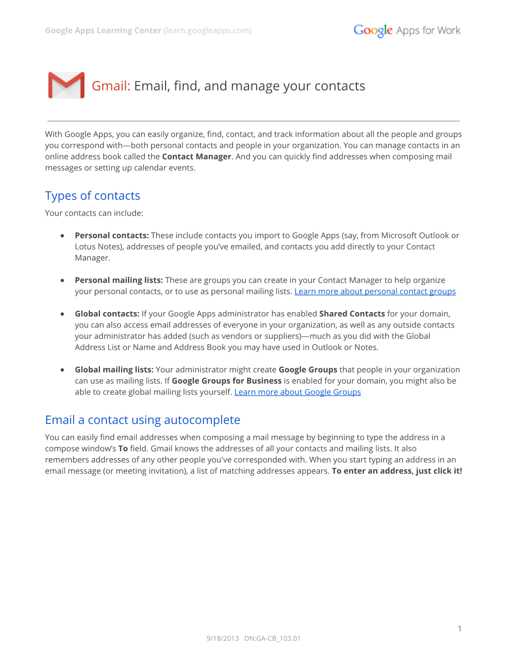 Gmail: Email, Find, and Manage Your Contacts