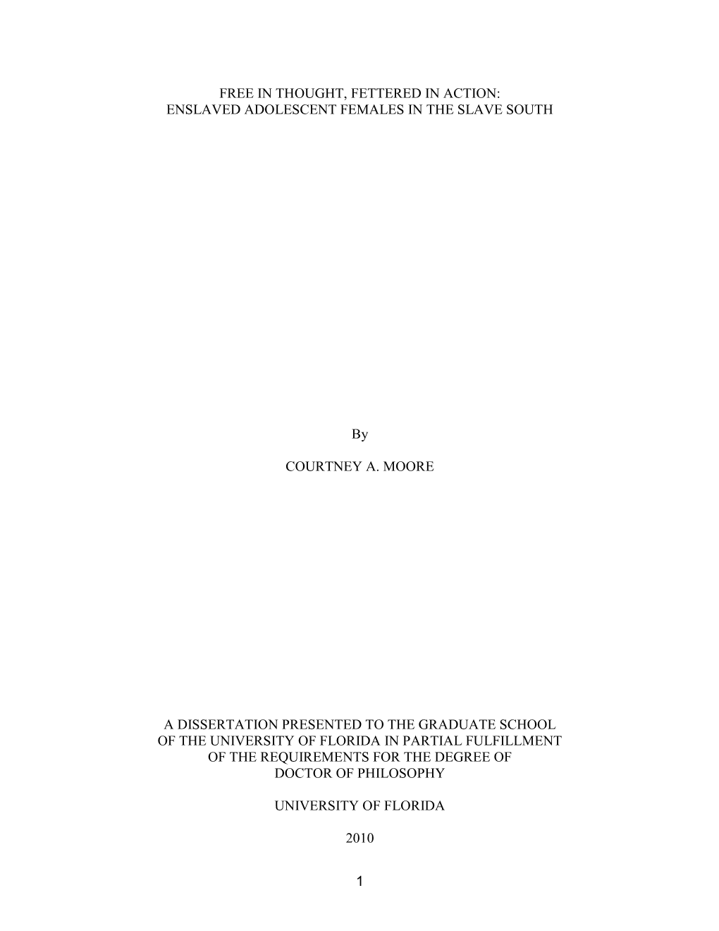 University of Florida Thesis Or Dissertation Formatting