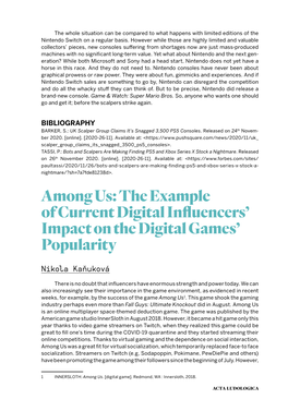 Among Us: the Example of Current Digital Influencers’ Impact on the Digital Games’ Popularity