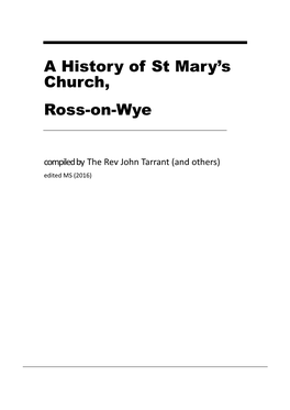 A History of St Mary's Church, Ross-On-Wye