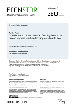 Crowdsourced Production of AI Training Data. How