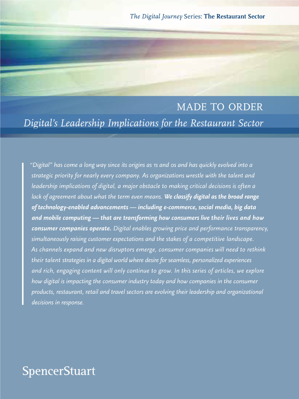 Made to Order Digital's Leadership Implications for the Restaurant Sector
