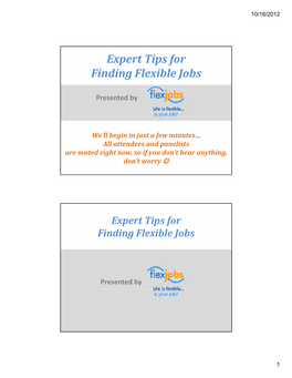 Expert Tips for Finding Flexible Jobs