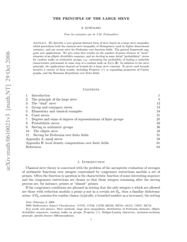 Math.NT] 29 Oct 2006 N H Ogunersrcin R Hsns Httoeint Primes