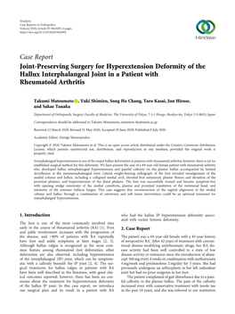 Joint-Preserving Surgery for Hyperextension Deformity of the Hallux Interphalangeal Joint in a Patient with Rheumatoid Arthritis