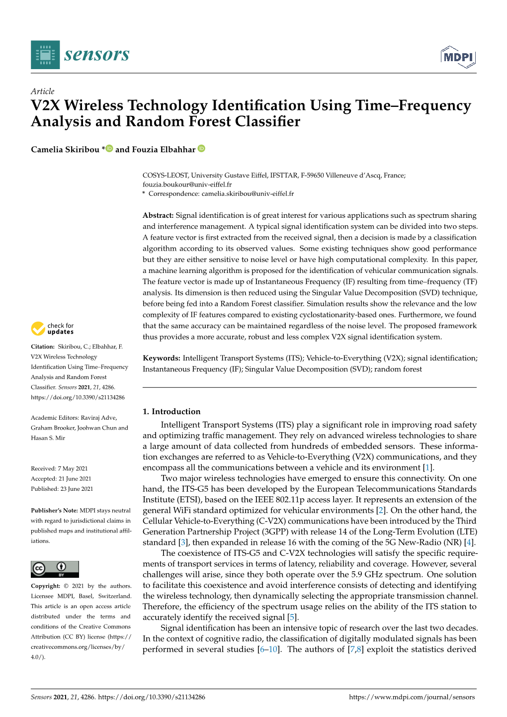 V2X Wireless Technology Identification Using Time