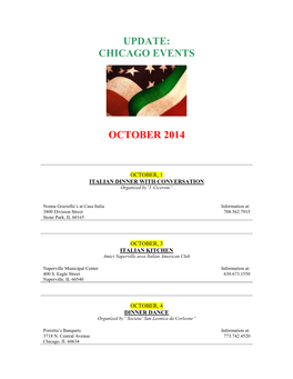 Chicago Events October 2014