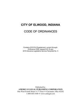 City of Elwood, Indiana Code of Ordinances