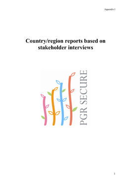 Country/Region Reports Based on Stakeholder Interviews