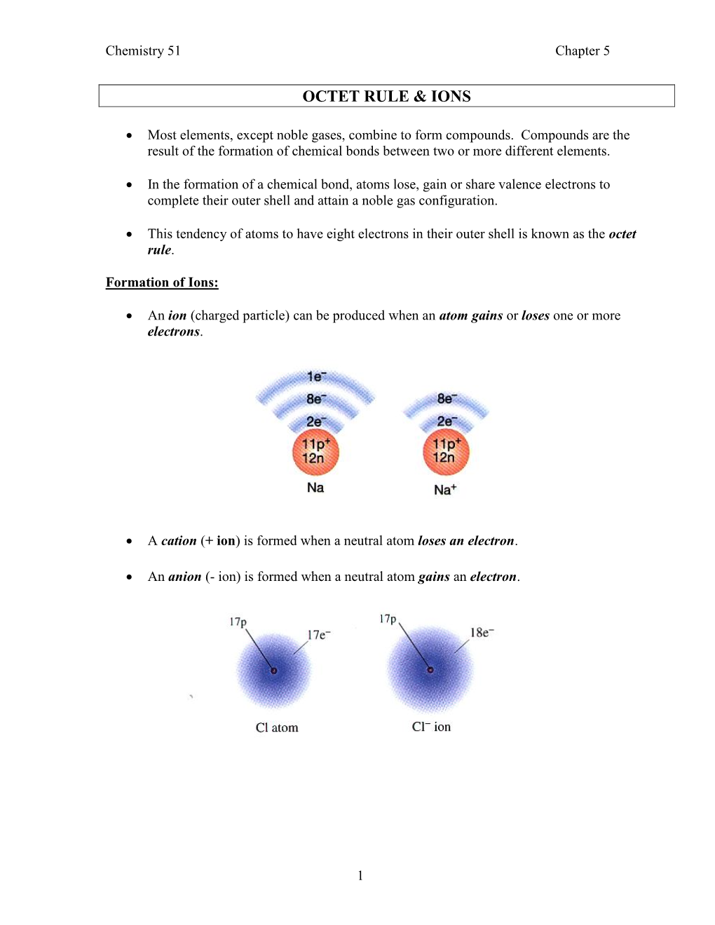 Octet Rule & Ions