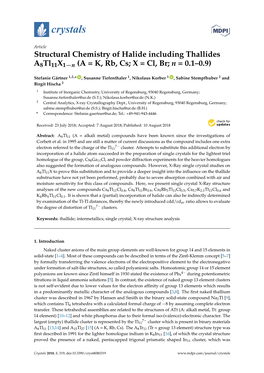 Structural Chemistry of Halide Including Thallides A8tl11x1− N