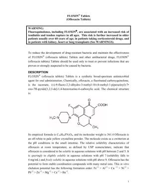 FLOXIN Tablets (Ofloxacin Tablets)