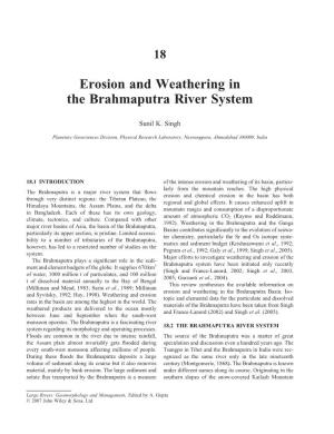 Erosion and Weathering in the Brahmaputra River System