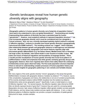 Genetic Landscapes Reveal How Human Genetic Diversity Aligns With