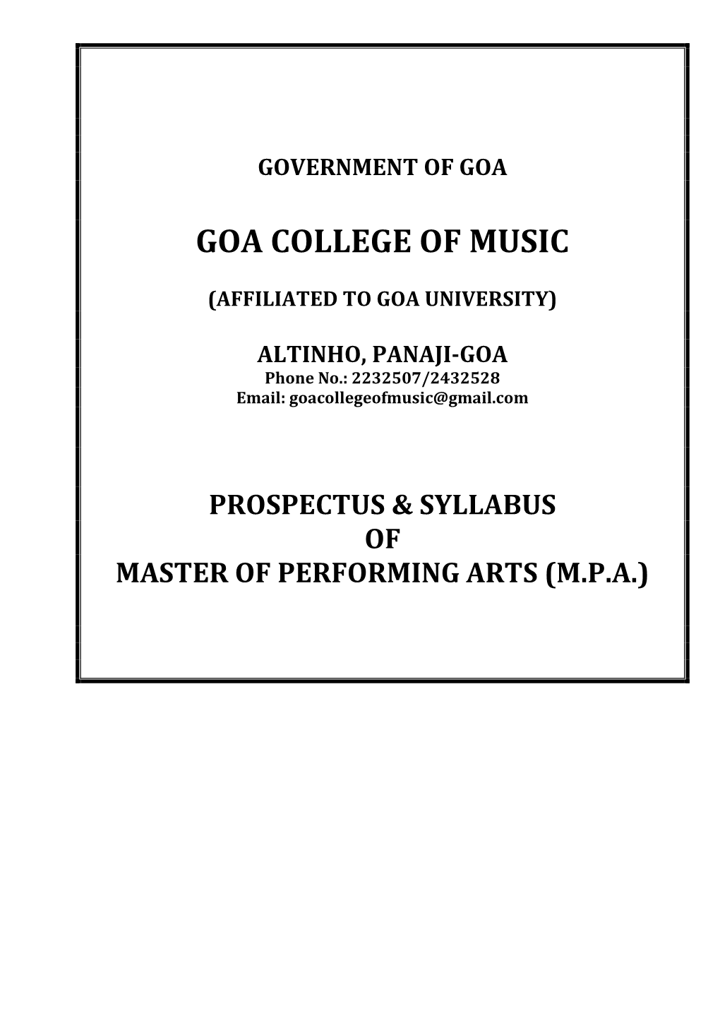 Goa College of Music