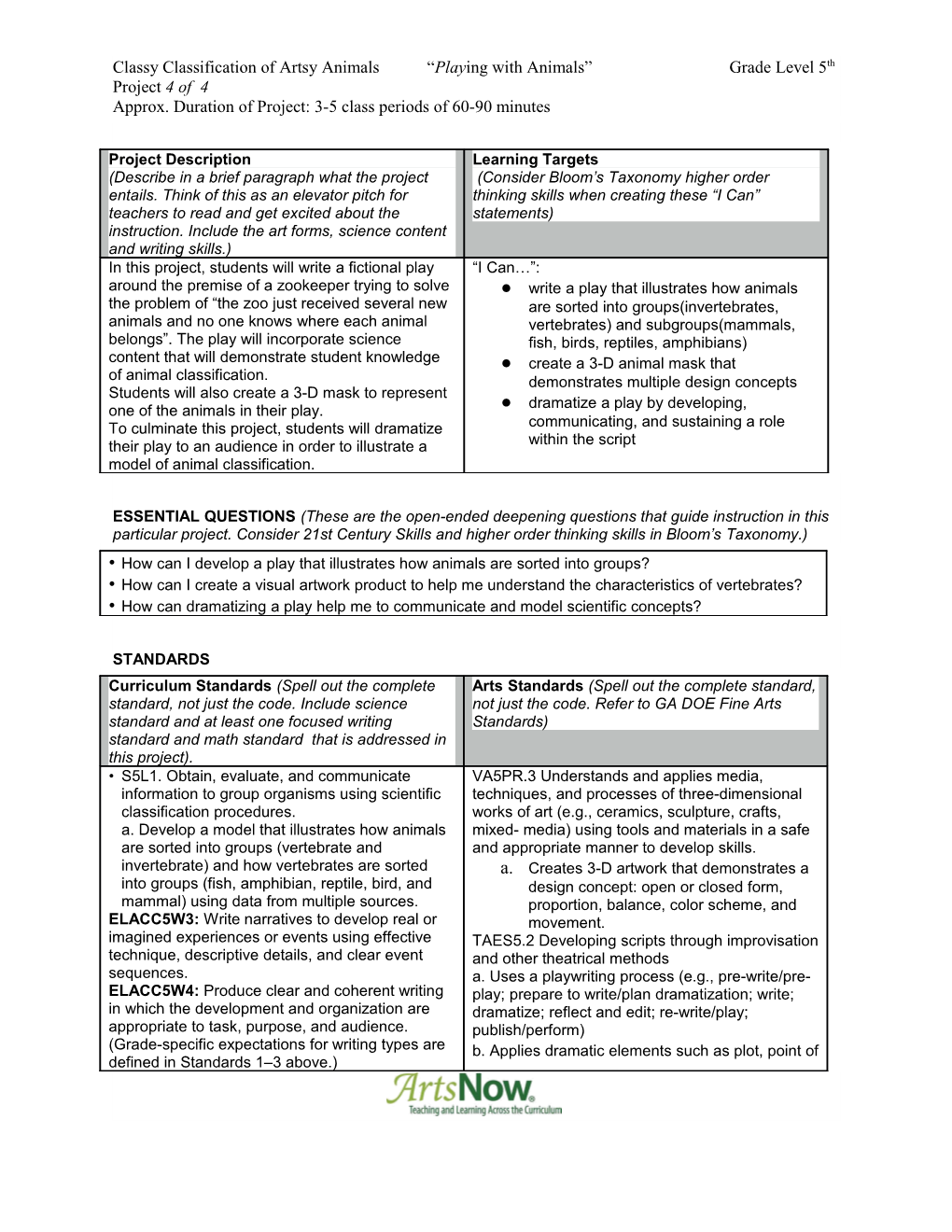 Classy Classification of Artsy Animals Playing with Animals Grade Level 5Th