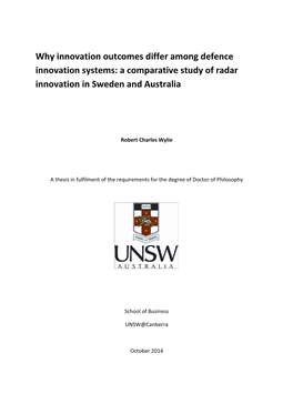 A Comparative Study of Radar Innovation in Sweden and Australia