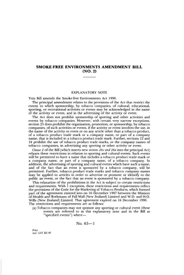 Smoke-Free Environments Amendment Bill (No