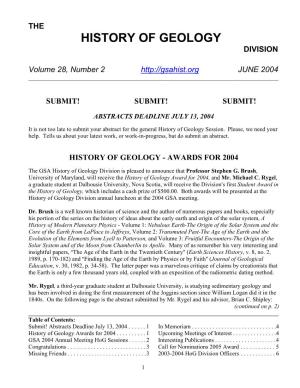 History of Geology Division
