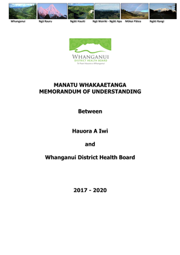 Memorandum of Understanding Hauora a Iwi and Whanganui Dhb