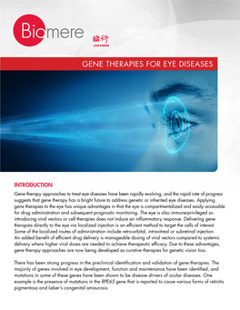 Gene Therapies for Eye Diseases