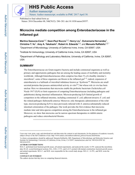 Microcins Mediate Competition Among Enterobacteriaceae in the Inflamed Gut