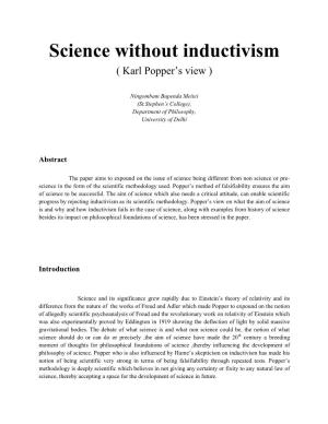 Science Without Inductivism ( Karl Popper’S View )