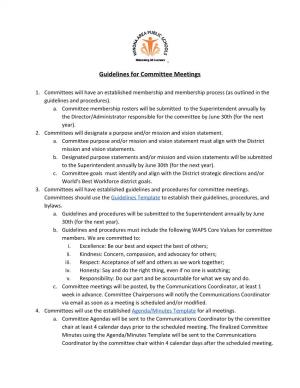 Guidelines for Committee Meetings