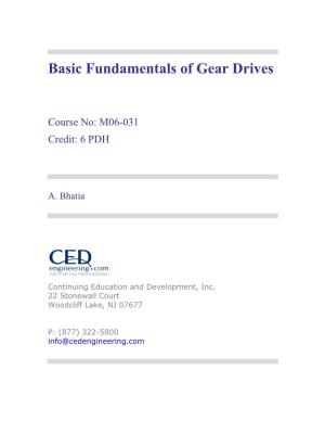 Basic Fundamentals of Gear Drives
