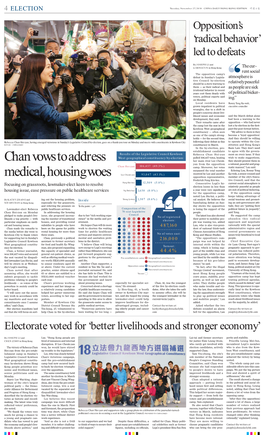 Chan Vows to Address Medical, Housing Woes