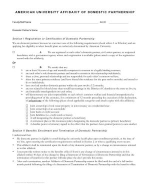 Domestic Partnership Affidavit 3-12