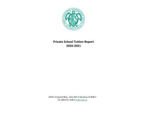 Private School Tuition Report 2020-2021