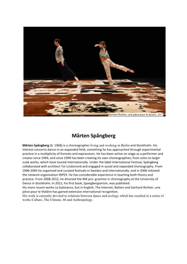 Mårten!Spångberg!And!The!Vibe!Of!Contemporaneity! ! By!Andrew!Friedman,!Yale!Theatre!Magazine!