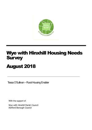Wye Housing Needs Survey HNS Report August 2018