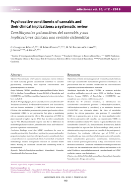 Psychoactive Constituents of Cannabis and Their Clinical Implications