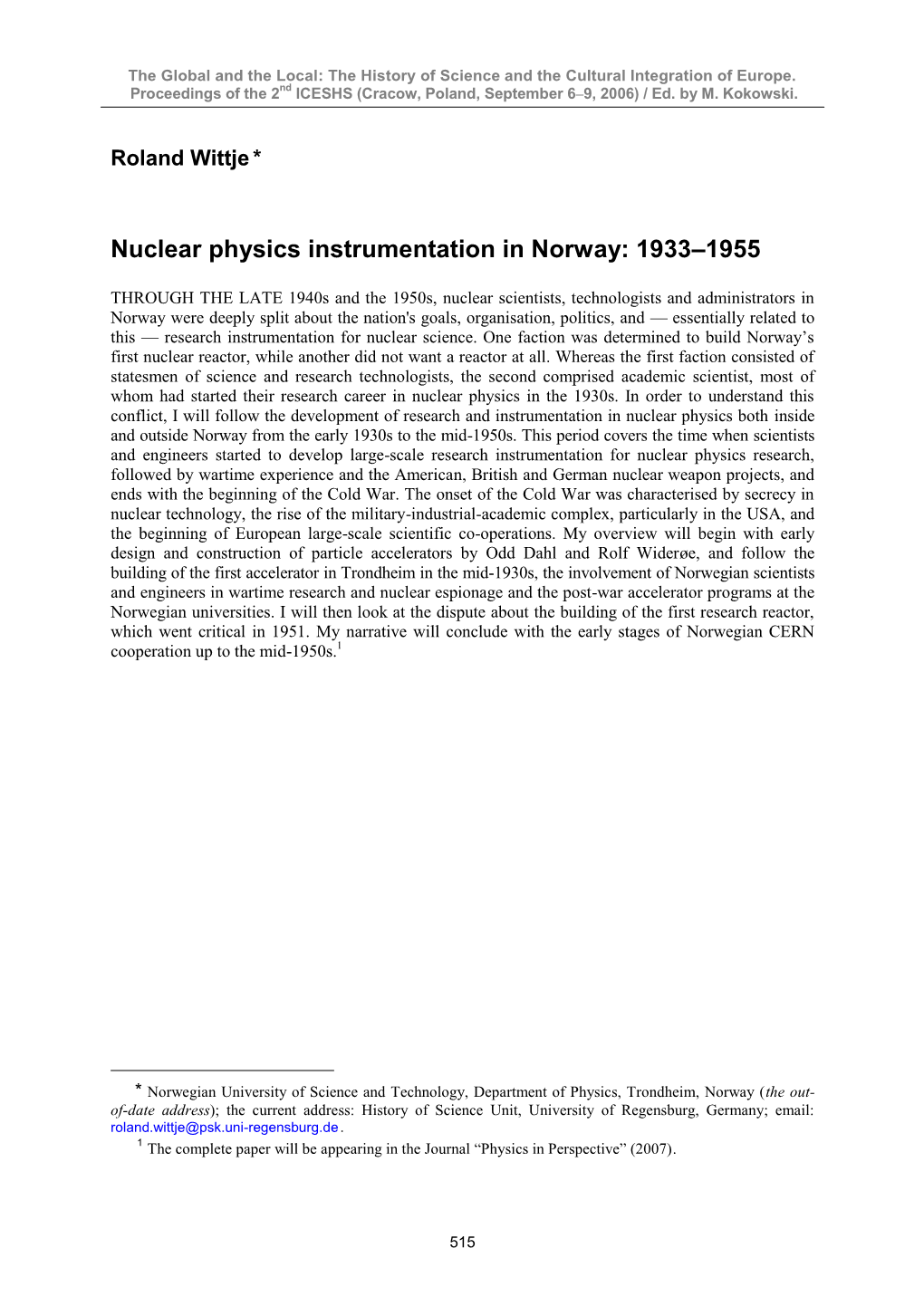 Nuclear Physics Instrumentation in Norway: 1933–1955