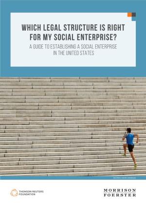 Which Legal Structure Is Right for My Social Enterprise? a Guide to Establishing a Social Enterprise in the United States