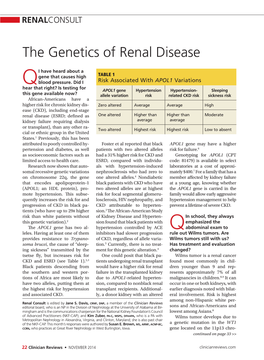 The Genetics of Renal Disease