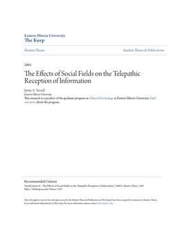 The Effects of Social Fields on the Telepathic Reception of Information" (2003)