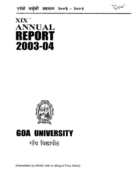 XIX Annual Report 2003-04 Goa University.Pdf