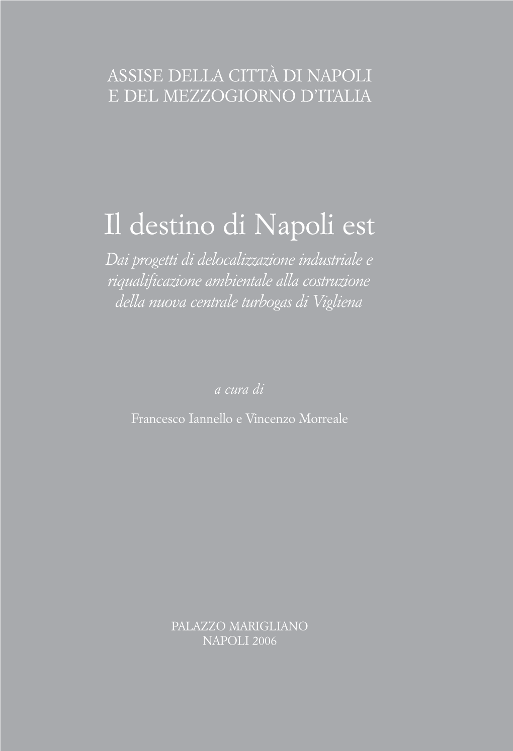 Il Destino Di Napoli Est Dai Progetti Di Delocalizzazione Industriale E Riqualificazione Ambientale Alla Costruzione Della Nuova Centrale Turbogas Di Vigliena