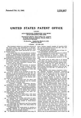 UNITED STATES PATENT OFFICE 2,231,017 ALLO-PREGNANE COMPOUNDS and METH OD of OBTAINING the SAME Russell Earl Marker, State