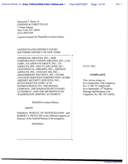 COMPLAINT Against Federal Bureau of Investigation, Robert S. Mueller