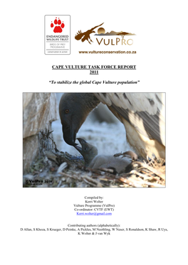 Over the Last Five Decades, the Cape Vulture Gyps Coprotheres, Has